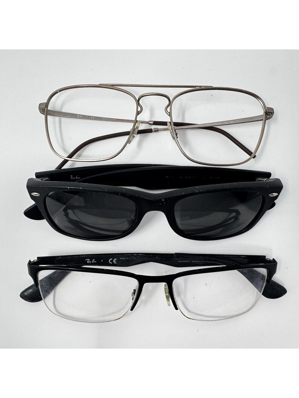 Lot of 3 Ray-Ban Eyeglasses Sunglasses Frames Parts Repair As-Is